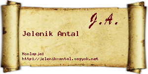 Jelenik Antal névjegykártya